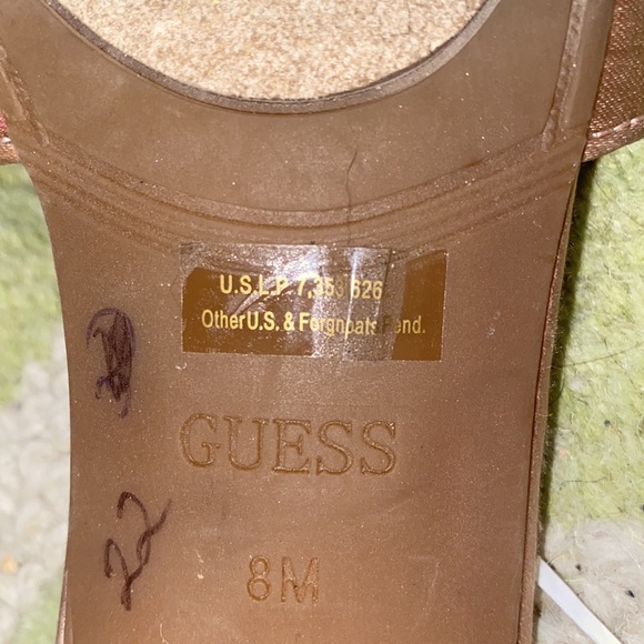 Guess Dancerr Embellished Pearl Crystal Blush Pink Block Heel Sandals - 8 - Picture 14 of 16